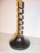 Antique French Wrought Iron & Wood Spiral Candlestick - Adjustable N°25 Primitives photo 3