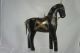 Vintage Chinese Black Wooden Horse Copper Brass Decor Horses photo 7