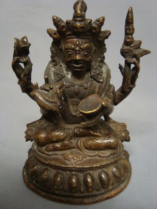 Fine Antique 15 - 17 Th Century Seated 4 - Armed Tibet Bronze Statue photo