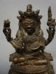 Fine Antique 15 - 17 Th Century Seated 4 - Armed Tibet Bronze Statue Tibet photo 2