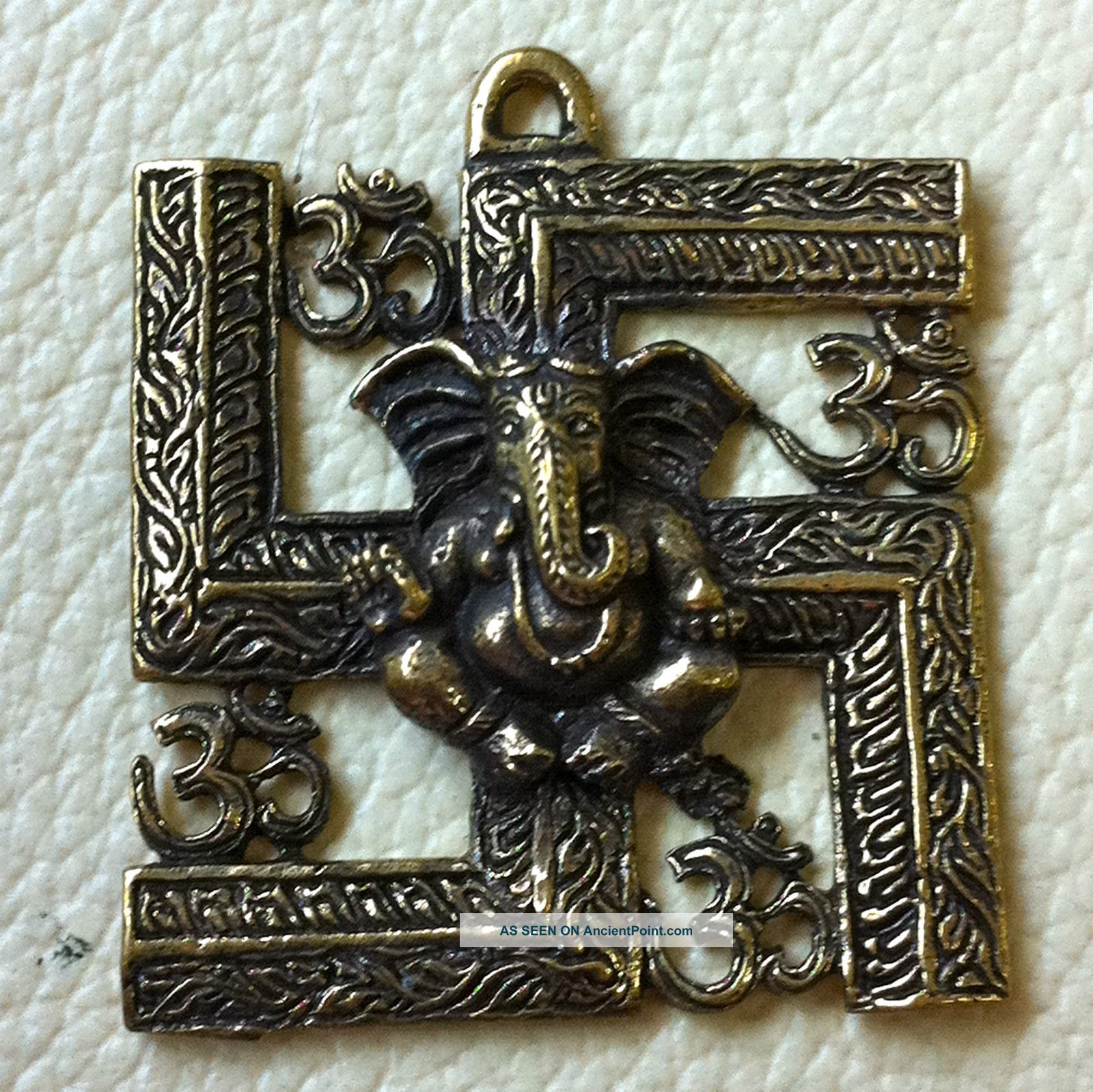 Lord Ganesh Om Hindu Charm Thai Success Amulet Talisman Amulets photo