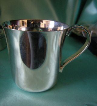 Vintage Heavy Tiffany &co Makers Sterling Baby Cup & Bag Mint photo
