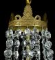 Antique Crystal Chandelier Empire Vintage French Brass Wedding Cake Glass Gold Chandeliers, Fixtures, Sconces photo 1