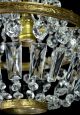 Antique Crystal Chandelier Empire Vintage French Brass Wedding Cake Glass Gold Chandeliers, Fixtures, Sconces photo 3
