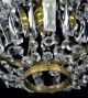 Antique Crystal Chandelier Empire Vintage French Brass Wedding Cake Glass Gold Chandeliers, Fixtures, Sconces photo 4