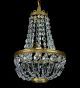 Antique Crystal Chandelier Empire Vintage French Brass Wedding Cake Glass Gold Chandeliers, Fixtures, Sconces photo 6