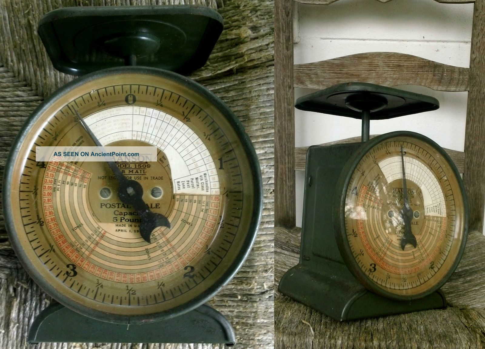 Vintage Hanson Scale Metal Kitchen Grocery Postal Industrial Shabby Rusticdecor Scales photo