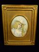 19th Century French Hand Painted Portrait Blond Bonneted Beauty In Period Frame Other photo 1