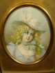 19th Century French Hand Painted Portrait Blond Bonneted Beauty In Period Frame Other photo 3