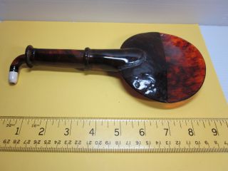 Antique Old Vintage Faux Amber Bakelite Impaired Hearing Deaf Aid Ear Trumpet photo
