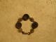 Antique Victorian Button Bracelet Stamped Brass Picture Hand Crafted 7 1/2 