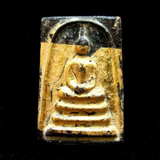 Phra Somdej Wat Rakang Gold Foiled Famous Thai Buddha Wealth Amulet photo