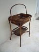 Fine19c Victorian Handwoven Wicker Sewing Basket Table 1800-1899 photo 2