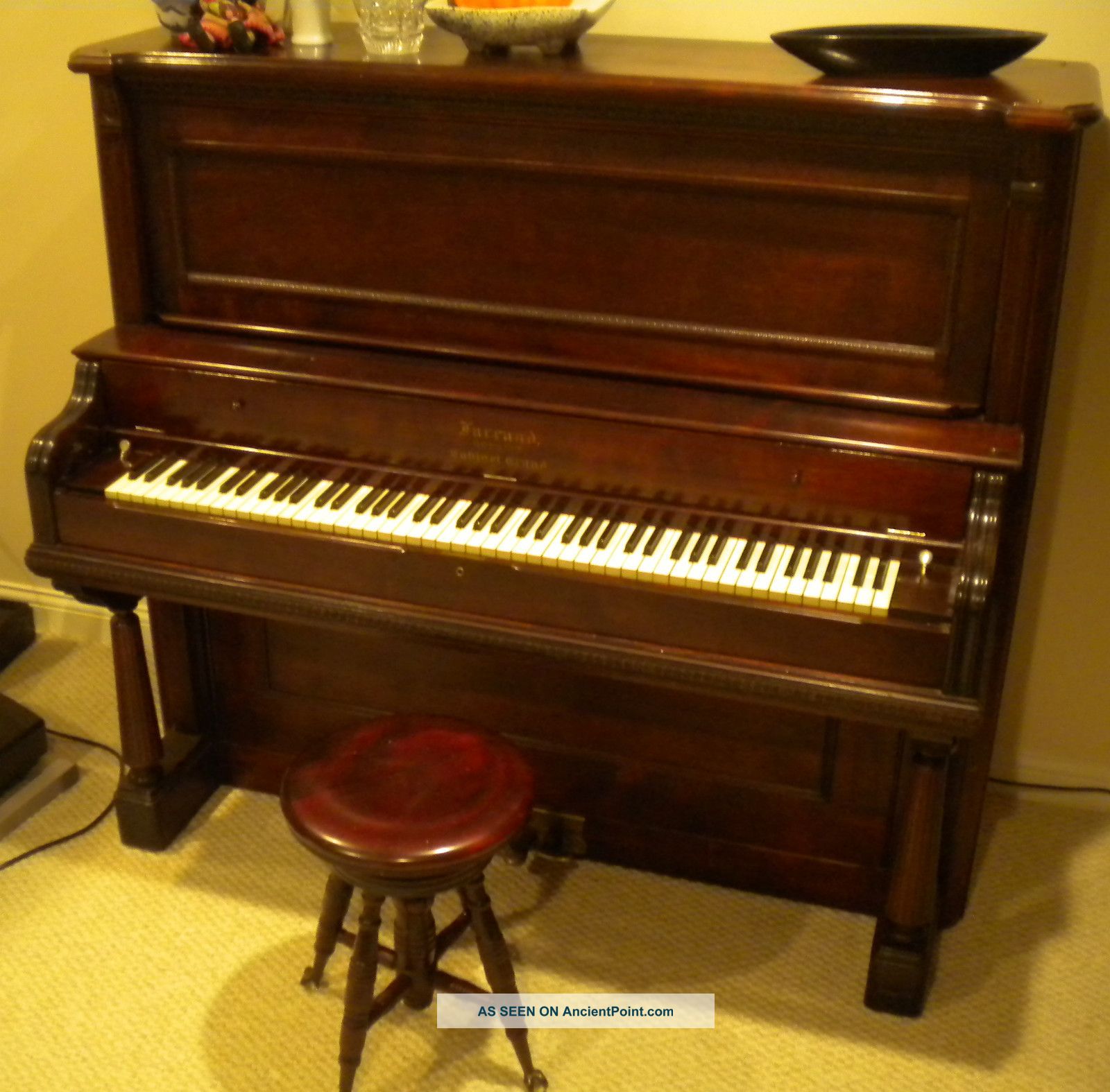 1887 Farrand Reed Pump Organ And Stool, ,  Not Restored,  Playable Keyboard photo