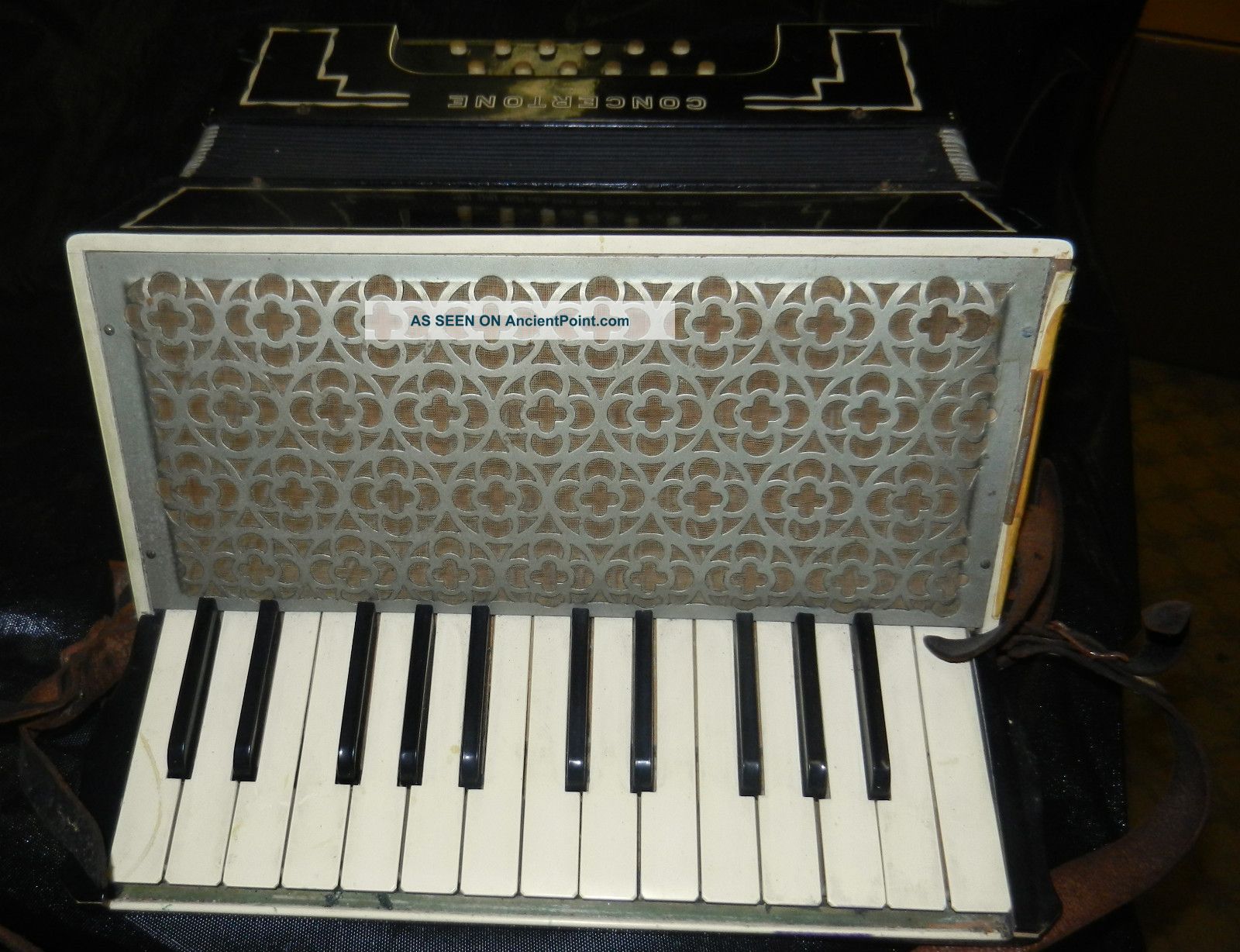 Antique German Concertone Accordion With Case Keyboard photo