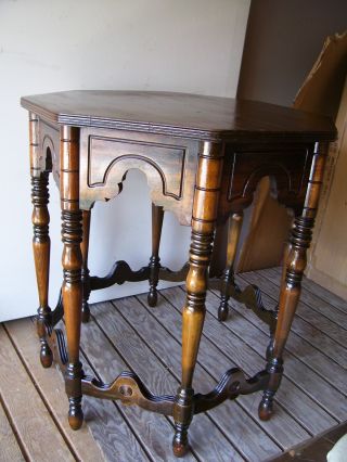Vintage Midcentury Eight Leg Table With Decorative 26 