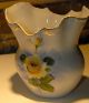Hand Painted Victorian Yellow Rose Vase Gold Gilt Vgc Detail Both Sides Clean Vases photo 2