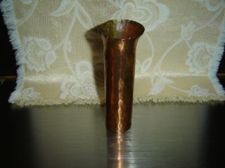 Paul Beau ? Arts & Crafts Movement Hand Hammered Brass & Copper Vase photo