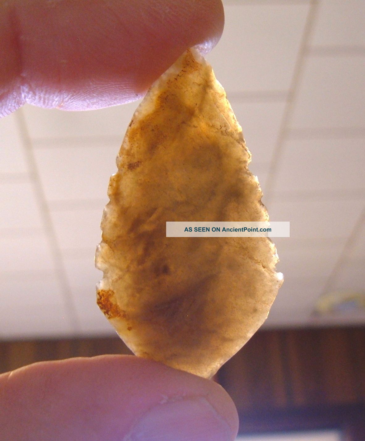 Big Translucent Sahara Neolithic Blade,  Point,  Ancient African Arrowhead Aaca Neolithic & Paleolithic photo