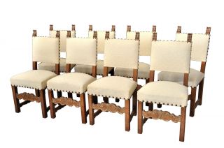 Set Of 8 Renaissance Style Dining Chairs Eb - T2276 photo