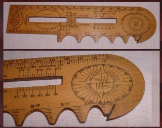 Antique Boxwood Optical Rule Ruler / Eye Measure Instrument By Kirbro C1900 photo