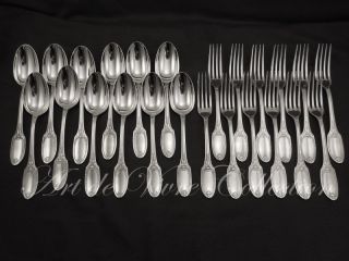 Christofle Marie Antoinette 12 Dinner Forks & 12 Table Spoons photo