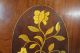 Lrg Antique C1900 English Inlaid Mahogany Serving Tray,  Vase Of Flowers Trays photo 2