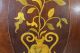 Lrg Antique C1900 English Inlaid Mahogany Serving Tray,  Vase Of Flowers Trays photo 3