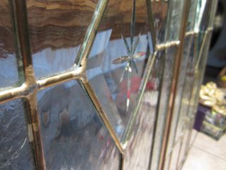 Pair Of Vintage Beveled Textured Leaded Glass Panels/sidelights/door Windows photo