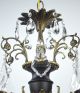Antique Bronze Chandelier Crystal Vintage Tole Black Gold Gilded French Empire Chandeliers, Fixtures, Sconces photo 3