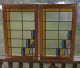 Antique Stained Glass Windows Transom Pair Leaded Vintage Art Deco Geometric Pre-1900 photo 4