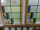 Antique Stained Glass Windows Transom Pair Leaded Vintage Art Deco Geometric Pre-1900 photo 6
