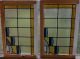 Antique Stained Glass Windows Transom Pair Leaded Vintage Art Deco Geometric Pre-1900 photo 7