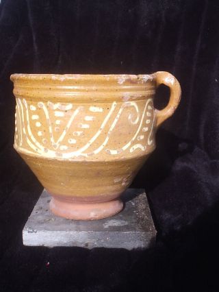 Dutch 18th Century Artefact Slibware Pot Pottery Jug photo