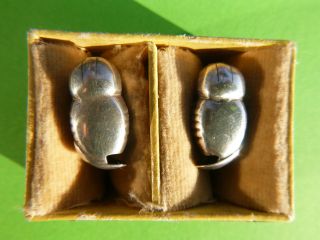 A Pair Of Silver Miniature Hearing Aids - Early 20th Century. photo