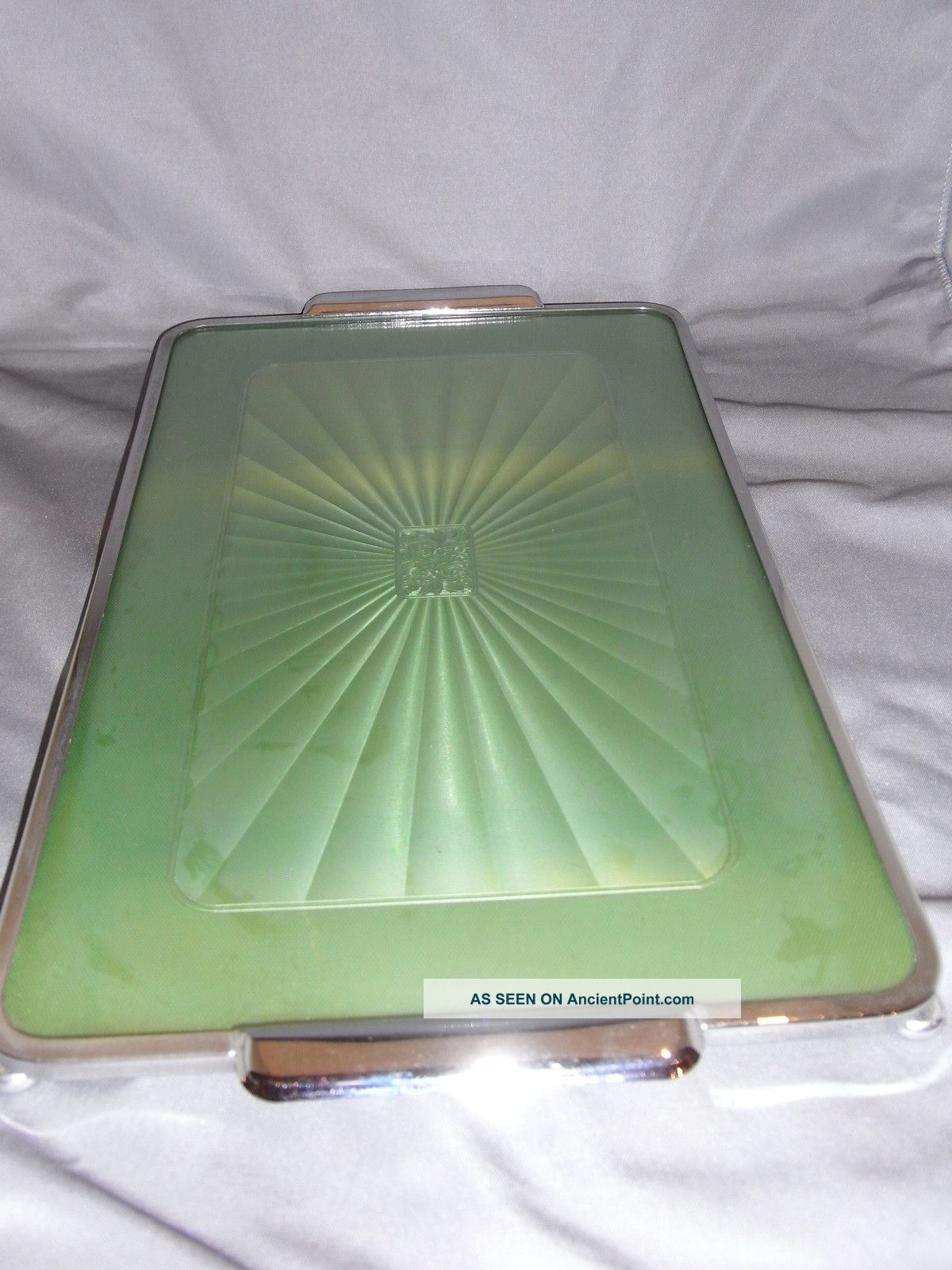 Art Deco Faux Enamel Bar Tray Reversible & Chrome Plated 1930s Other Silver Plate photo