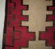 Antique C1885 - 1910 Navajo Red Black Brown & Neutral Tone Geometric Weaving Rug Native American photo 2