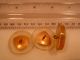 Large Antique Coat Buttons - Brass /clear 1 1/4 