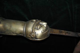 Antique Maratha Pata Gauntlet Sword Indo Persian No Shamshir Kulah Khud Shield photo