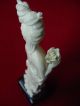 20th.  Century Chinese Carved Ox Bone Lady Sculpture W/ Wood Base. Men, Women & Children photo 7