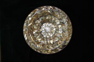 Antique Mother Of Pearl Dish,  Gujarat,  Indo - Portguese photo