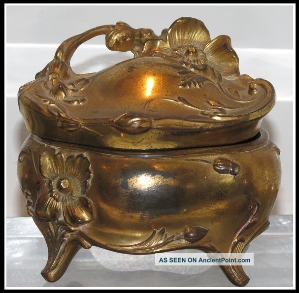 Antique Dore Bronze & Pewter Art Nouveau Trinket Box Nr Metalware photo