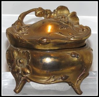 Antique Dore Bronze & Pewter Art Nouveau Trinket Box Nr photo