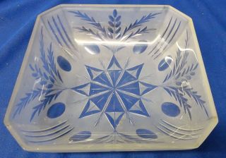 Antique Late 19th Century American Cut Satin Art Glass Bowl Outstanding photo
