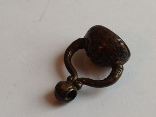 17th Century Rose Emblem Gilt Bronze Metal Intaglio Landed Gentry Fob Seal C1690 photo