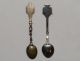 2 Vintage Sterling Silver & Enamel Souvenir Spoons Madrid Firenze Souvenir Spoons photo 2