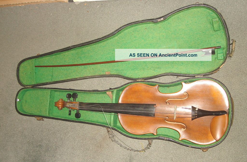 Vintage / Antique German Violin & Case No Makers Name Help Identify The Insignia String photo