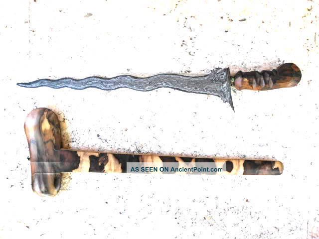 Old Keris Bali Sabuk Inten 11 Luk Kriss Kris Pelet Wood Pu02 Pacific Islands & Oceania photo