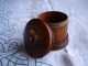 Antique Late 19th.  Century Round String Box - Thread Case - Dispenser - Alder Wood Boxes photo 2