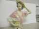 Antique German Pincushion Half Doll Fashion Lady Hand On Hat Yellow & Pink Pin Cushions photo 9